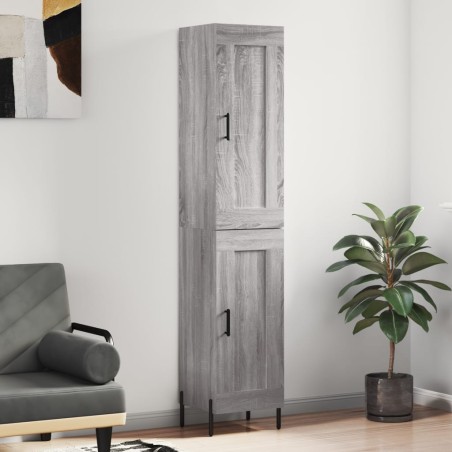 vidaXL Credenza Grigio Sonoma 34,5x34x180 cm in Legno Multistrato