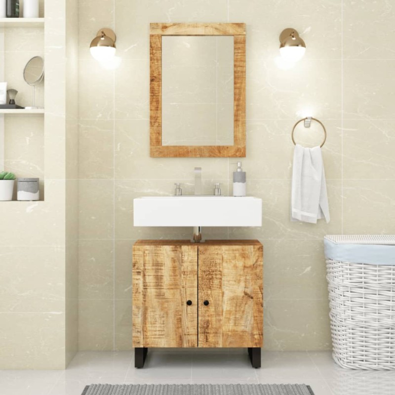 vidaXL Set Mobili da Bagno 2pz in Legno Massello di Mango vidaXL Set Mobili da Bagno 2pz in Legno Massello di Mango