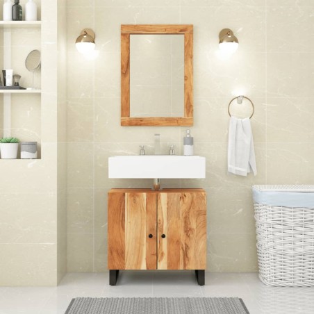 vidaXL Set Mobili da Bagno 2pz in Legno Massello di Acacia