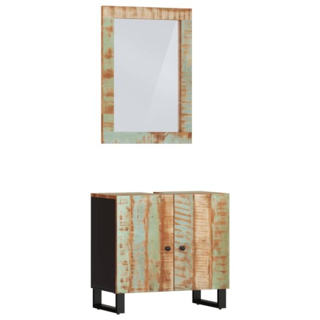 vidaXL Set Mobili da Bagno 2 pz in Legno Massello di Recupero