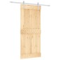 vidaXL Porta Scorrevole con Set Hardware 90x210 cm Legno Massello Pino vidaXL Porta Scorrevole con Set Hardware 90x210 cm Legno Massello Pino