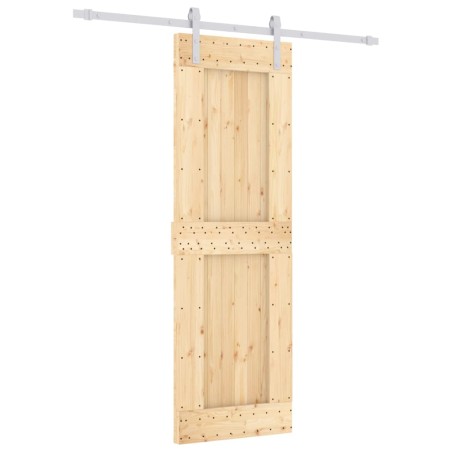 vidaXL Porta Scorrevole con Set Hardware 70x210 cm Legno Massello Pino