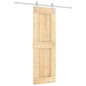 vidaXL Porta Scorrevole con Set Hardware 70x210 cm Legno Massello Pino vidaXL Porta Scorrevole con Set Hardware 70x210 cm Legno Massello Pino
