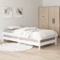 vidaXL Letto Impilabile Bianco 90x200cm in Legno Massello di Pino vidaXL Letto Impilabile Bianco 90x200cm in Legno Massello di Pino