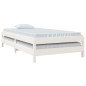 vidaXL Letto Impilabile Bianco 90x200cm in Legno Massello di Pino vidaXL Letto Impilabile Bianco 90x200cm in Legno Massello di Pino