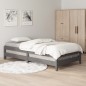 vidaXL Letto Impilabile Grigio 100x200cm in Legno Massello di Pino vidaXL Letto Impilabile Grigio 100x200cm in Legno Massello di Pino