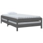 vidaXL Letto Impilabile Grigio 100x200cm in Legno Massello di Pino vidaXL Letto Impilabile Grigio 100x200cm in Legno Massello di Pino