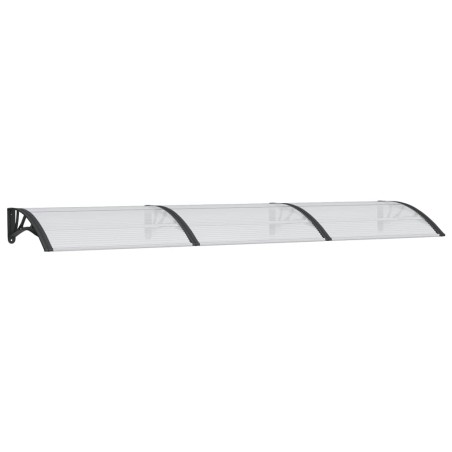 vidaXL Tettoia per Porta Nero e Trasparente 300x80 cm in Policarbonato