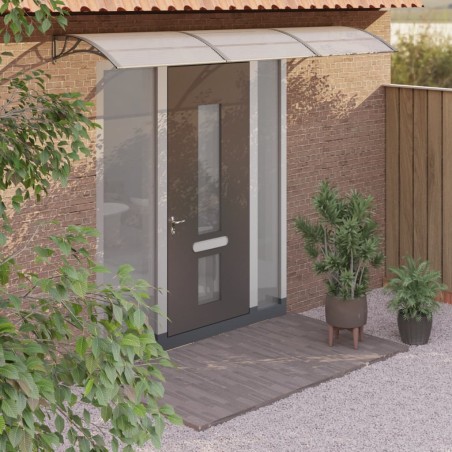 vidaXL Tettoia per Porta Grigia 300x80 cm Policarbonato