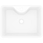 Lavandino Bagno in Ceramica Bianca Quadrato con Foro per Rubinetto