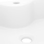 Lavandino Bagno in Ceramica Bianca Quadrato con Foro per Rubinetto