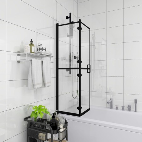 vidaXL Pannello Doccia Pieghevole in ESG 80x140 cm Nero