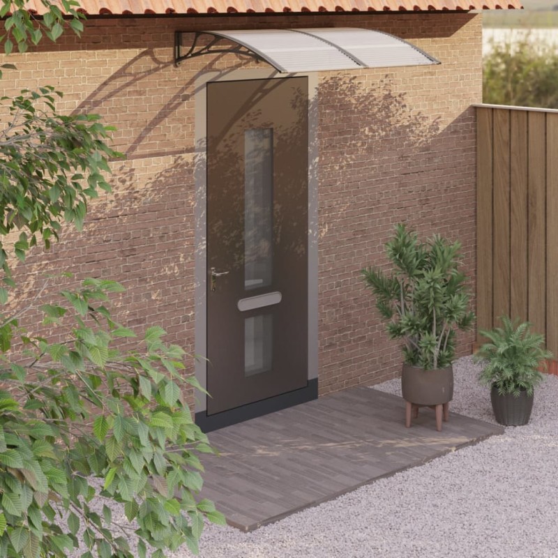 vidaXL Tettoia per Porta Nera 150x100 cm Policarbonato vidaXL Tettoia per Porta Nera 150x100 cm Policarbonato