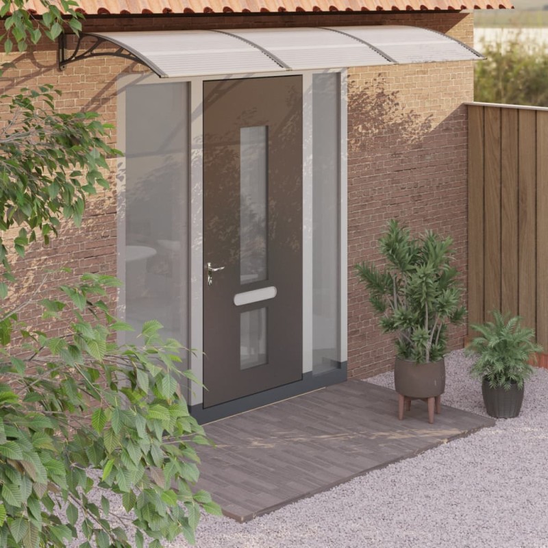 vidaXL Tettoia per Porta Nera 300x100 cm Policarbonato vidaXL Tettoia per Porta Nera 300x100 cm Policarbonato