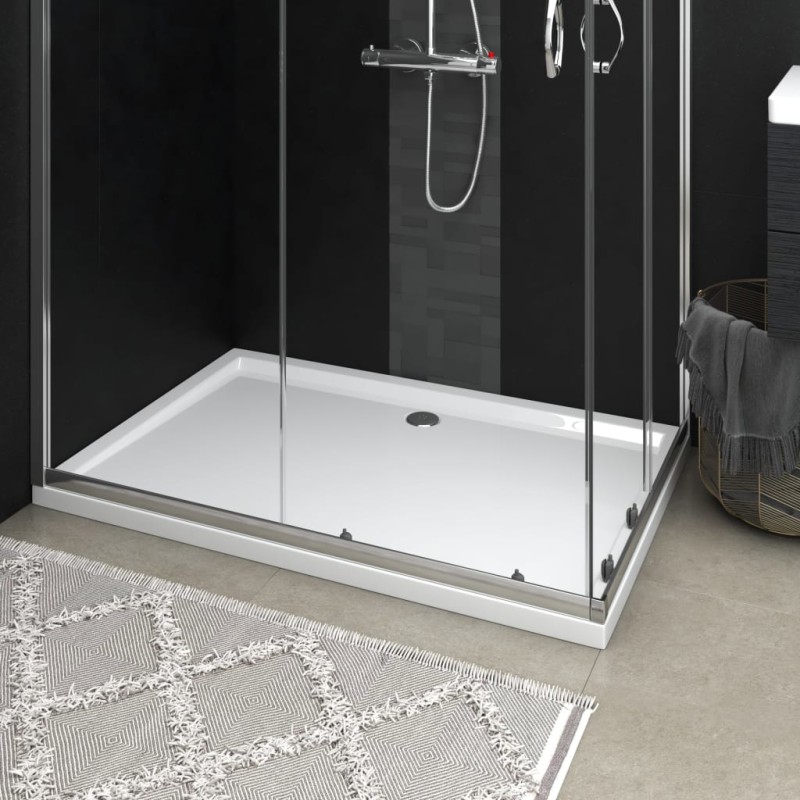 vidaXL Piatto Doccia in ABS Rettangolare Bianco 80x120 cm vidaXL Piatto Doccia in ABS Rettangolare Bianco 80x120 cm
