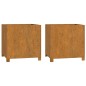 vidaXL Fioriere con Gambe 2pz Ruggine 49x47x50 cm Acciaio Corten vidaXL Fioriere con Gambe 2pz Ruggine 49x47x50 cm Acciaio Corten