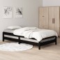 vidaXL Letto Impilabile Nero 90x200cm in Legno Massello di Pino vidaXL Letto Impilabile Nero 90x200cm in Legno Massello di Pino