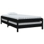 vidaXL Letto Impilabile Nero 90x200cm in Legno Massello di Pino vidaXL Letto Impilabile Nero 90x200cm in Legno Massello di Pino