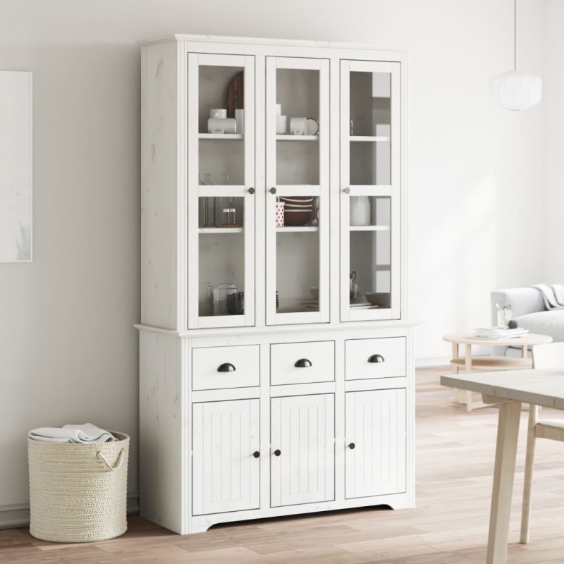 vidaXL Credenza BODO 115,5x43x200,5 cm Legno Massello di Pino Bianco vidaXL Credenza BODO 115,5x43x200,5 cm Legno Massello di Pino Bianco