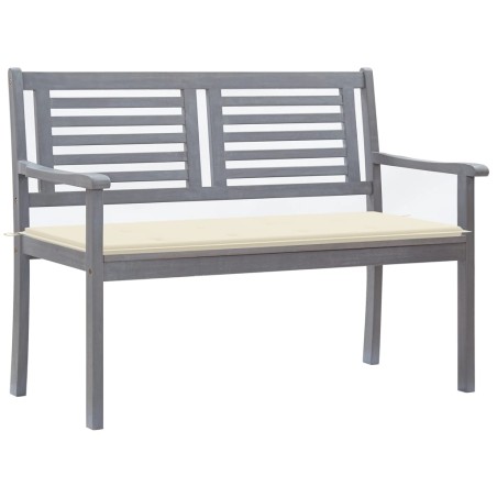 vidaXL Panca da Giardino 2 Posti con Cuscino 120cm Grigia in Eucalipto