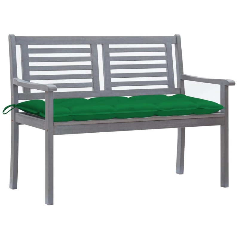 vidaXL Panca da Giardino 2 Posti con Cuscino 120cm Grigia in Eucalipto vidaXL Panca da Giardino 2 Posti con Cuscino 120cm Grigia in Eucalipto