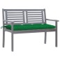 vidaXL Panca da Giardino 2 Posti con Cuscino 120cm Grigia in Eucalipto vidaXL Panca da Giardino 2 Posti con Cuscino 120cm Grigia in Eucalipto