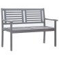 vidaXL Panca da Giardino 2 Posti con Cuscino 120cm Grigia in Eucalipto vidaXL Panca da Giardino 2 Posti con Cuscino 120cm Grigia in Eucalipto