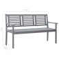 vidaXL Panca da Giardino 3 Posti con Cuscino 150cm Grigia in Eucalipto vidaXL Panca da Giardino 3 Posti con Cuscino 150cm Grigia in Eucalipto