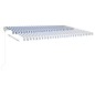 vidaXL Tenda da Sole Retrattile Manuale con Pali 5x3 m Blu e Bianca
