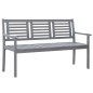 vidaXL Panca da Giardino 3 Posti con Cuscino 150cm Grigia in Eucalipto vidaXL Panca da Giardino 3 Posti con Cuscino 150cm Grigia in Eucalipto