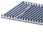 vidaXL Tenda da Sole Retrattile Manuale con Pali 5x3 m Blu e Bianca