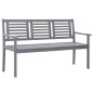 vidaXL Panca da Giardino 3 Posti con Cuscino 150cm Grigia in Eucalipto vidaXL Panca da Giardino 3 Posti con Cuscino 150cm Grigia in Eucalipto