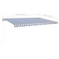 vidaXL Tenda da Sole Retrattile Manuale con Pali 5x3 m Blu e Bianca