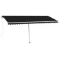Tenda Retrattile Manuale Autoportante 500x300 cm Antracite Tenda Retrattile Manuale Autoportante 500x300 cm Antracite