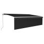 Tenda da Sole Retrattile Manuale con Parasole 5x3m Antracite Tenda da Sole Retrattile Manuale con Parasole 5x3m Antracite