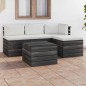 vidaXL Set Divani da Giardino su Pallet 5 pz con Cuscini Massello Pino vidaXL Set Divani da Giardino su Pallet 5 pz con Cuscini Massello Pino