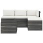 vidaXL Set Divani da Giardino su Pallet 5 pz con Cuscini Massello Pino vidaXL Set Divani da Giardino su Pallet 5 pz con Cuscini Massello Pino