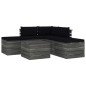 vidaXL Set Divani da Giardino su Pallet 6 pz con Cuscini Massello Pino
