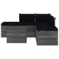 vidaXL Set Divani da Giardino su Pallet 6 pz con Cuscini Massello Pino