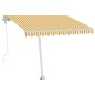 Tenda da Sole Automatica Autoportante 350x250 cm Gialla Bianca Tenda da Sole Automatica Autoportante 350x250 cm Gialla Bianca