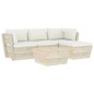 vidaXL Set Divani da Giardino su Pallet 5 pz con Cuscini Legno Abete vidaXL Set Divani da Giardino su Pallet 5 pz con Cuscini Legno Abete