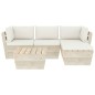 vidaXL Set Divani da Giardino su Pallet 5 pz con Cuscini Legno Abete vidaXL Set Divani da Giardino su Pallet 5 pz con Cuscini Legno Abete