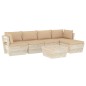 vidaXL Set Divani da Giardino su Pallet 6 pz con Cuscini Legno Abete vidaXL Set Divani da Giardino su Pallet 6 pz con Cuscini Legno Abete