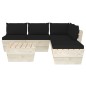 vidaXL Set Divani da Giardino su Pallet 6 pz con Cuscini Legno Abete