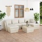 vidaXL Set Divani da Giardino su Pallet 7 pz con Cuscini Legno Abete vidaXL Set Divani da Giardino su Pallet 7 pz con Cuscini Legno Abete