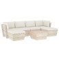 vidaXL Set Divani da Giardino su Pallet 7 pz con Cuscini Legno Abete vidaXL Set Divani da Giardino su Pallet 7 pz con Cuscini Legno Abete