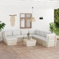 vidaXL Set Divani da Giardino su Pallet 9 pz con Cuscini Legno Abete vidaXL Set Divani da Giardino su Pallet 9 pz con Cuscini Legno Abete