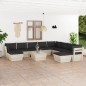 vidaXL Set Divani da Giardino su Pallet 11 pz con Cuscini Legno Abete 