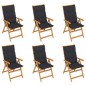 vidaXL Sedie da Giardino 6 pz con Cuscini Antracite Massello di Teak vidaXL Sedie da Giardino 6 pz con Cuscini Antracite Massello di Teak