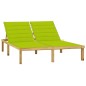 vidaXL Prendisole Doppio e Cuscini Verde Brillante in Pino Impregnato vidaXL Prendisole Doppio e Cuscini Verde Brillante in Pino Impregnato